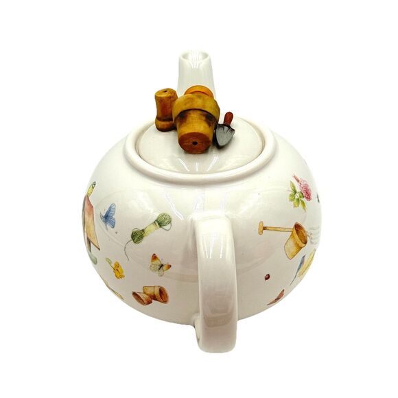 Marjolein Bastin Hallmark Teapot Birdhouse Birds Bees Butterfly w Flowerpot Lid - Picture 4 of 10